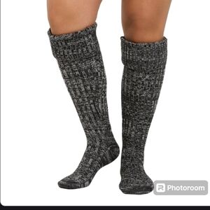 Torrid Plus Size Black Gray Marled Knee High Boot Socks Size 7 to 9